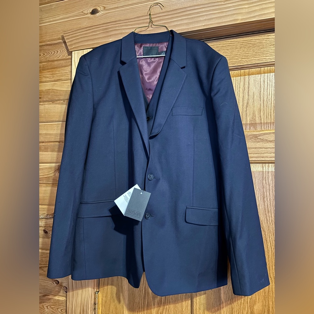 💋NWT ASOS Men's Navy Suit Jacket w/ Vest